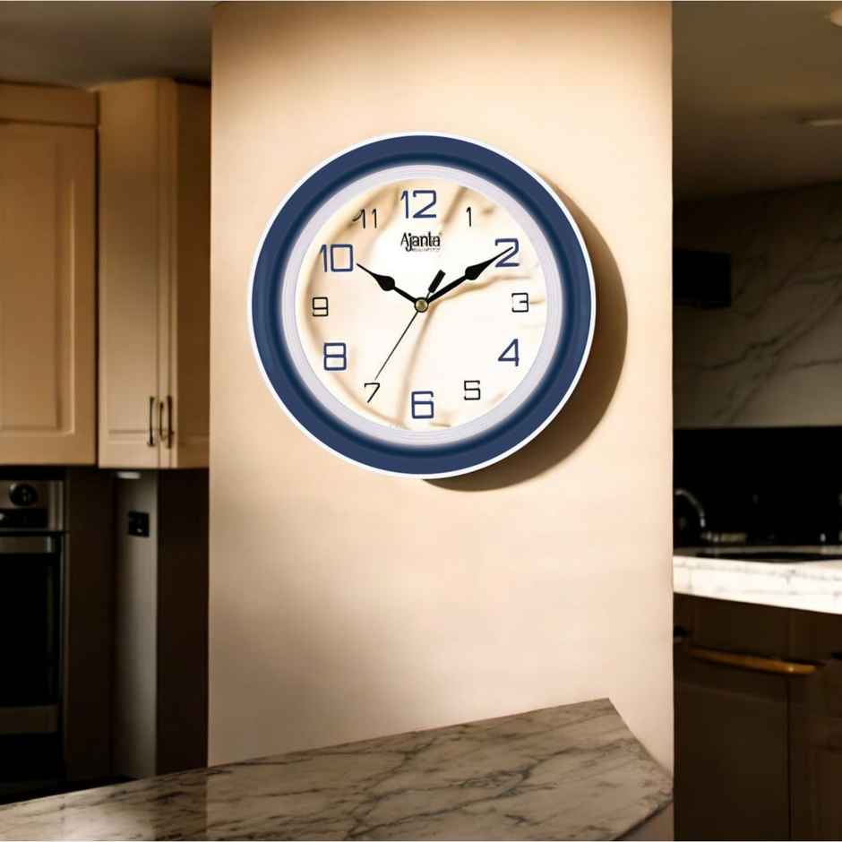 Ajanta Quartz Blue Abstract Office Clock (210 x 42 x 211mm)