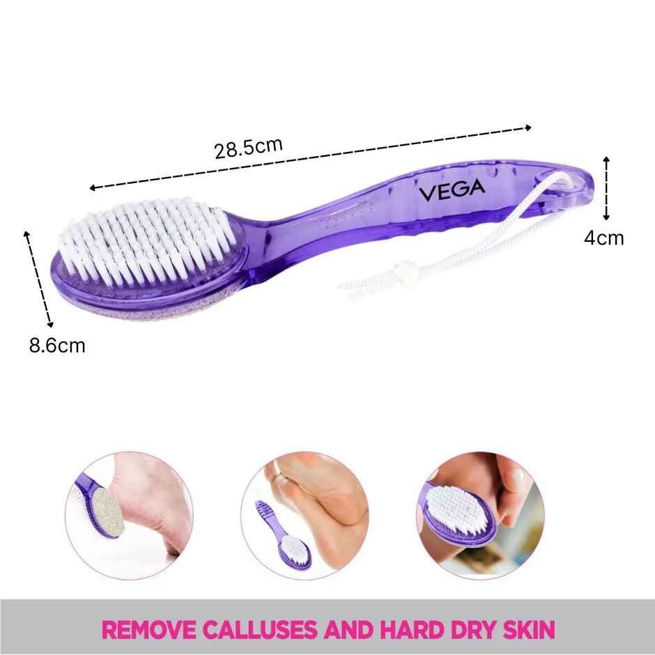 VEGA Pumice Stone - Nail Brush With Handle | Color May Vary (Pd-01N)