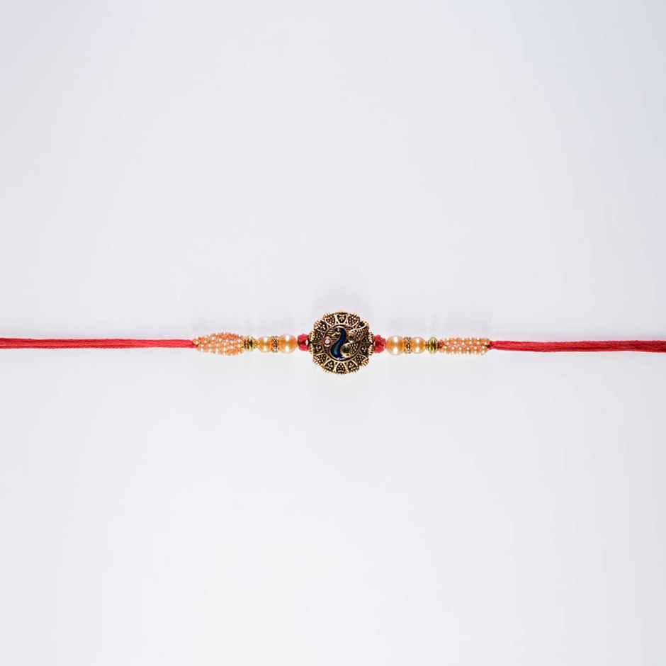 Aurum Fancy Peacock Rakhi With Meenakari
