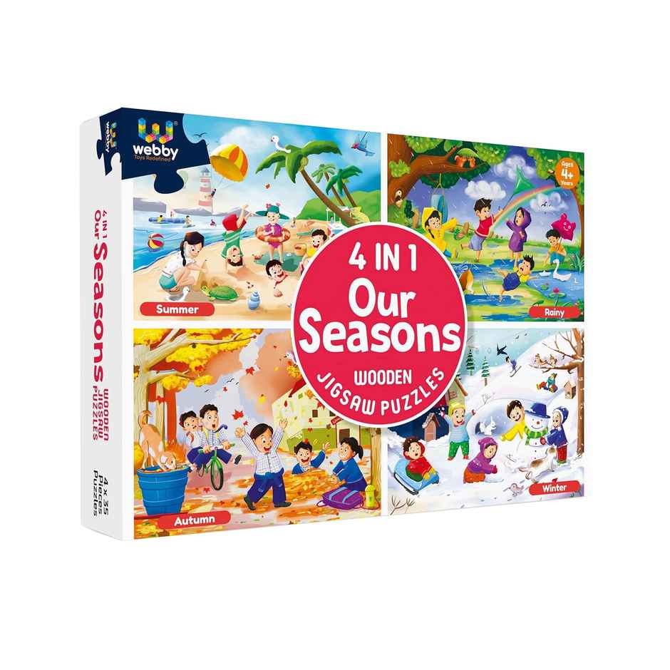 Webby Toys 4-In-1 Wooden Season Puzzle (Multicolour, 4+ years)
