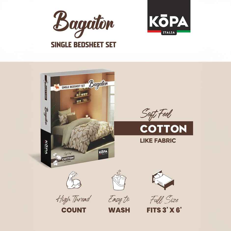 Kopa Extra Smooth Micro Single Bedsheet With 1 Pillow Cover -2pc set (aura) stripe-grey/pistachio