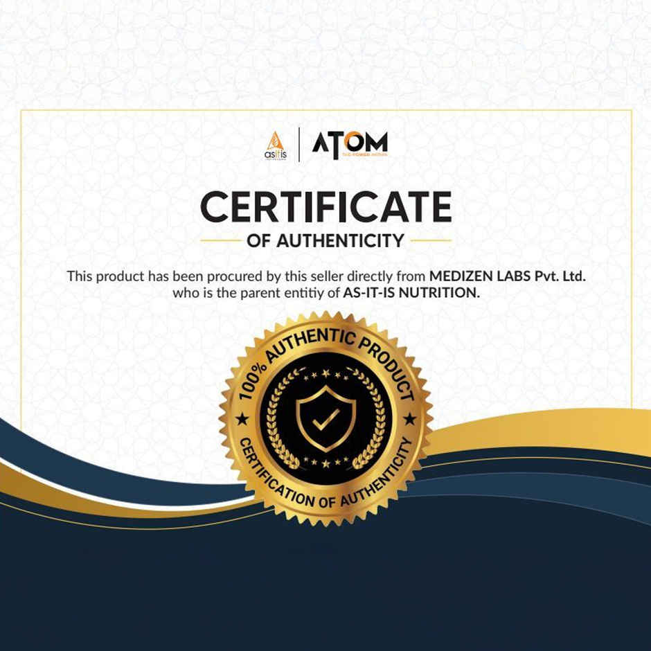 AS-IT-IS ATOM Creatine Monohydrate - 32 Servings Enhances Performance Blue Razz