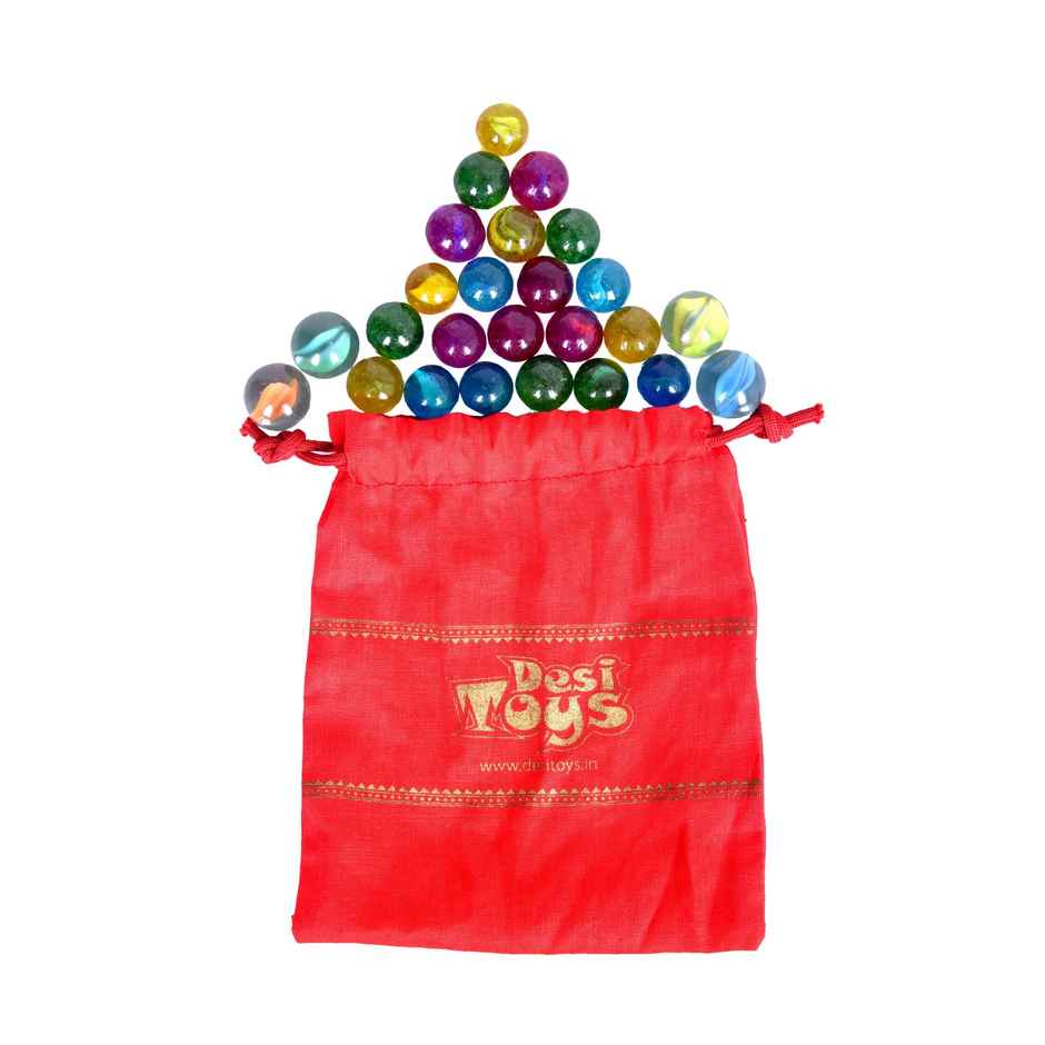 Desi Toys Marble Game Set - Traditional Goli/Kanche Game for Kids