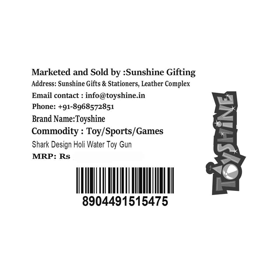 Toyshine Shark Design Water Gun Toy | 160 ml Tank Capacity Water Blaster