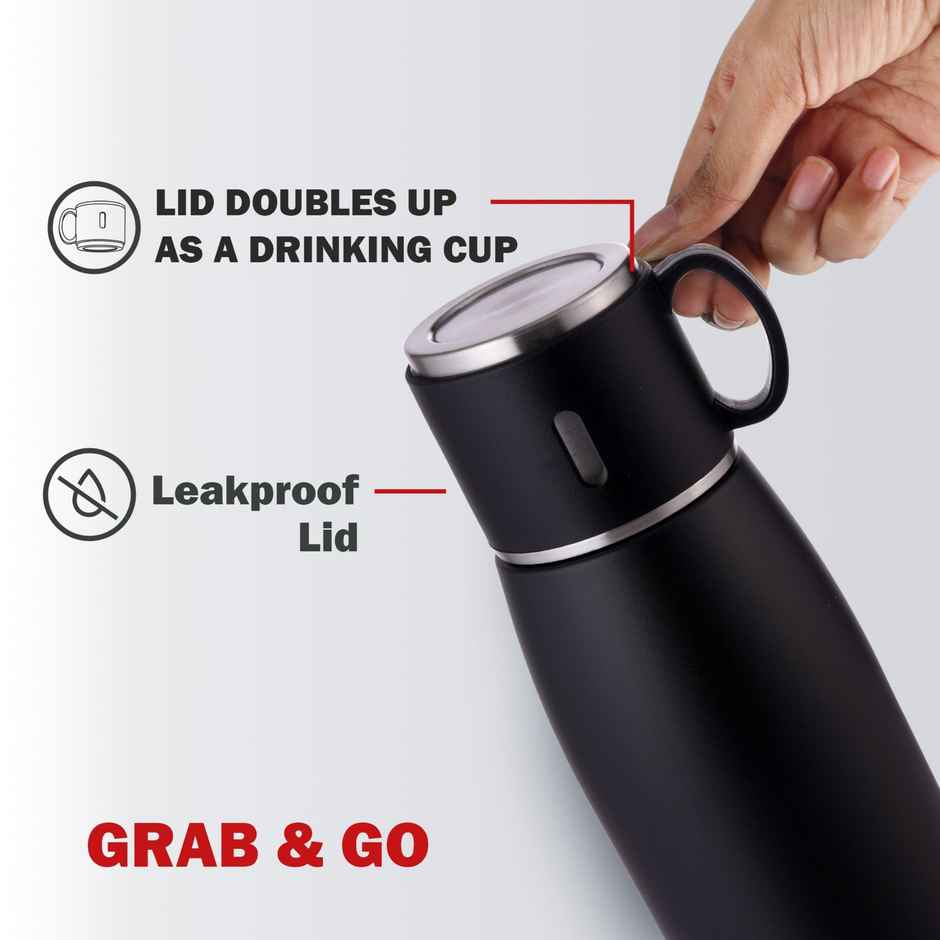 Cello Duro Cup Style Thermosteel Flask | 1 L | Assorted