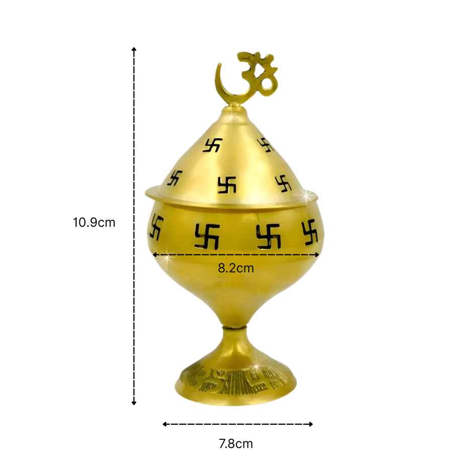Nitya Brass Omkareshwar Akhand Deep | Gold | Akhand Diya | Shubhkart