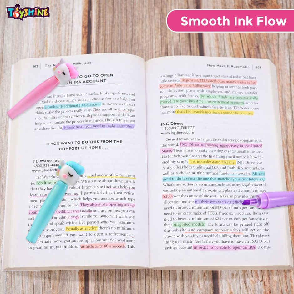 Toyshine Unicorn Highlighter Pen | Chisel Tip School Return Gift