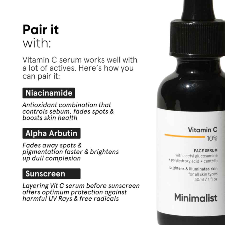 Minimalist 10% Vitamin C Brightening & Hydrating Face Serum