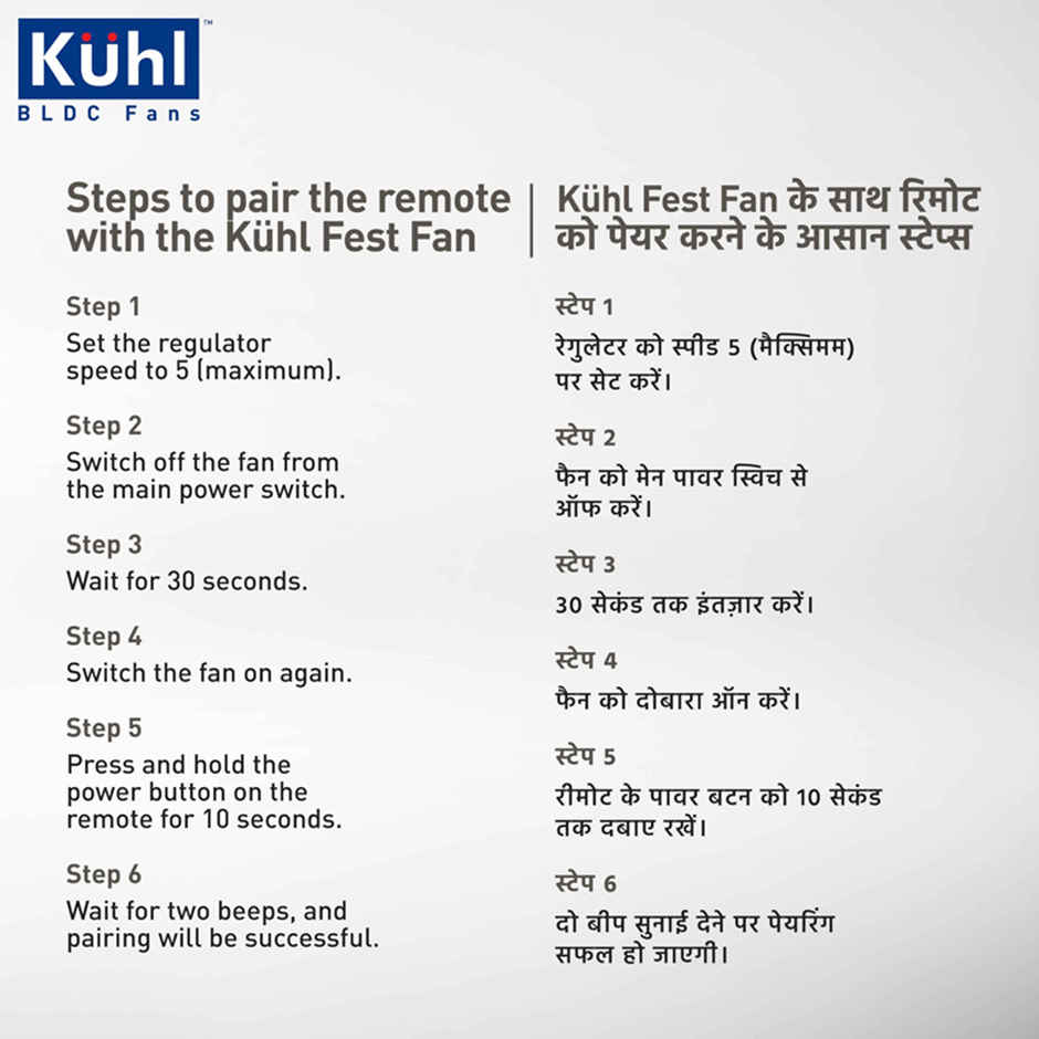 KUHL Fest B1 1200MM Power Saving BLDC Ceiling Fan | 28W | Saves Upto 65% Electricity | Black