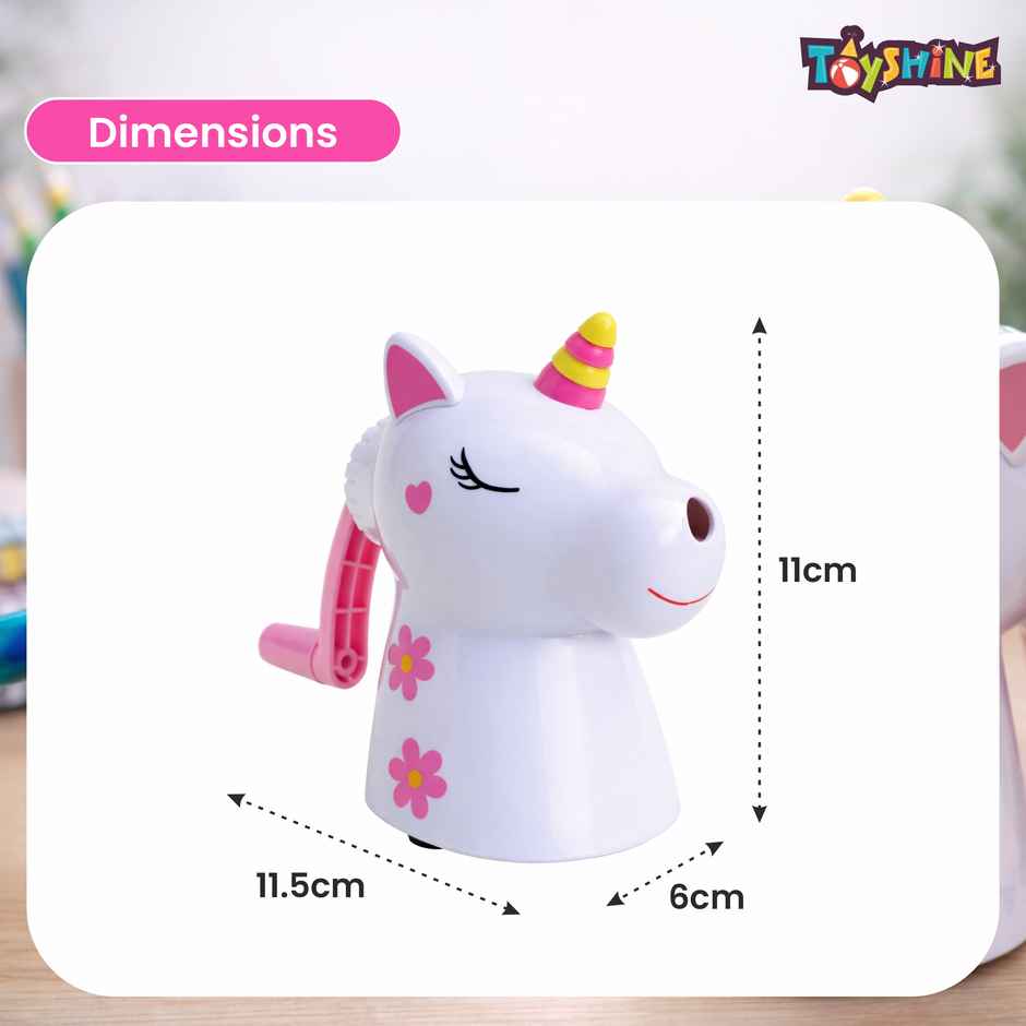 Toyshine Unicorn Pencil Sharpeners Manual for Kids and Artists | White