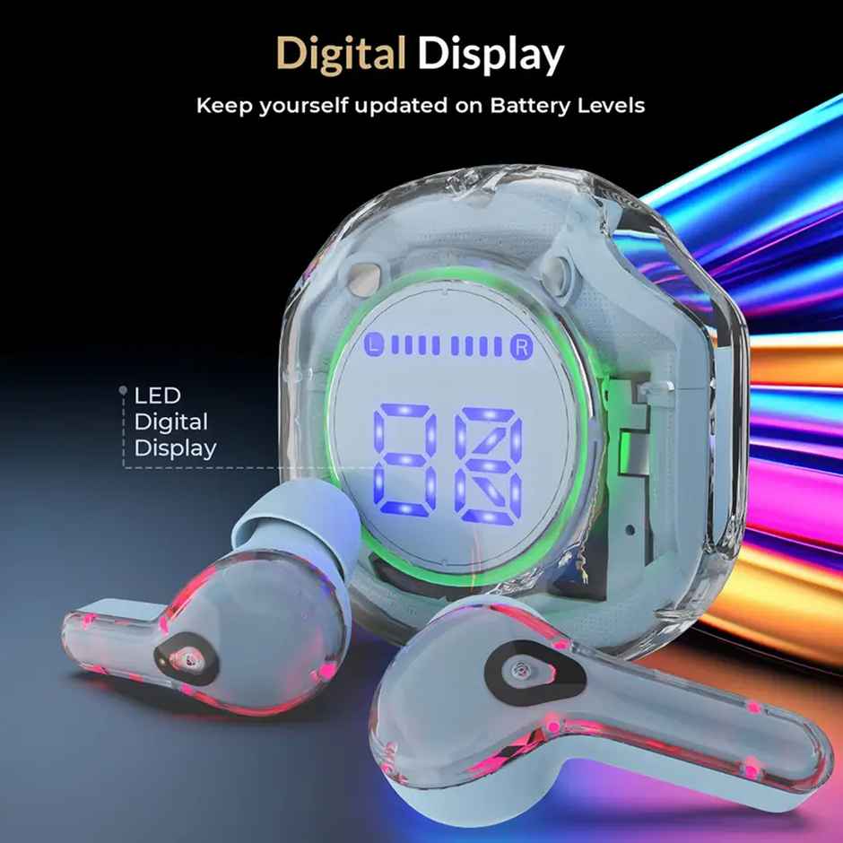 Aroma NB121 Almaty - 40 Hours Playback | TWS | Fast charging with Digital Display | Blue