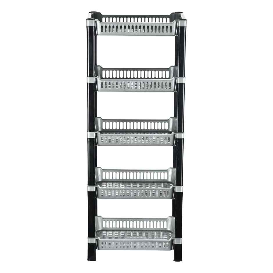 Kuber Industries 5-Layer Multipurpose Kitchen Organizer/Storage Rack | Silver