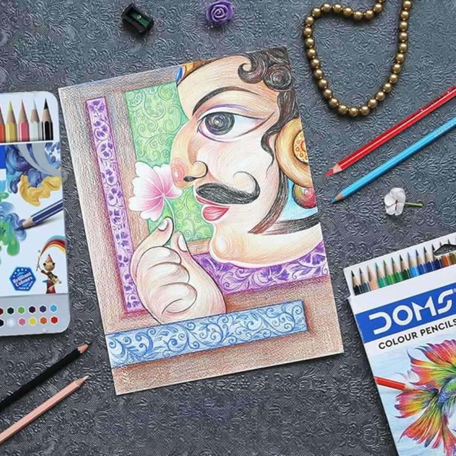 Doms Fsc 24 Flat Tin Colour Pencil