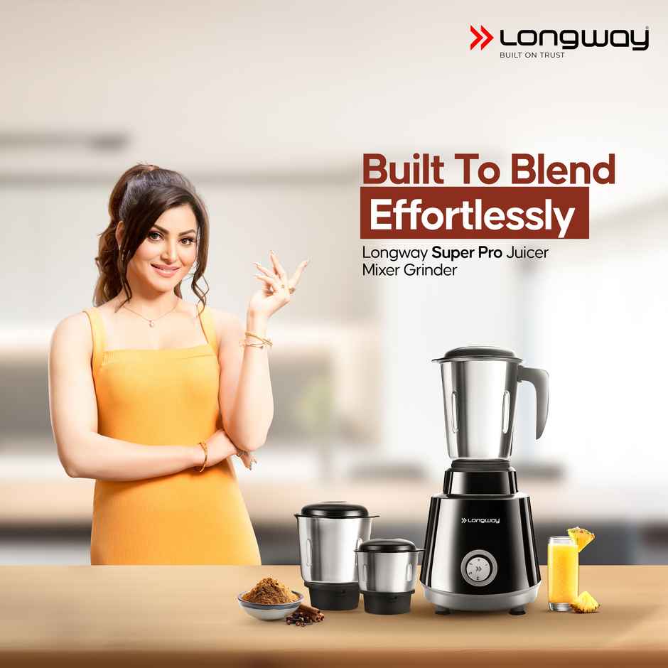 Longway Roto Max 500W Mixer Grinder + 1100W Dry Iron | 3 Jars | Powerful Motor Combo|2-Yr Warranty
