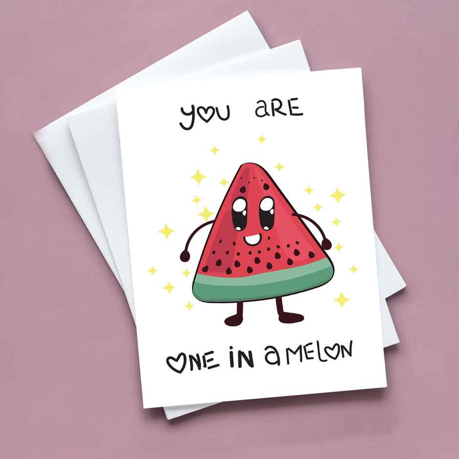 One In Melon Greeting Card | Mad Over Prints