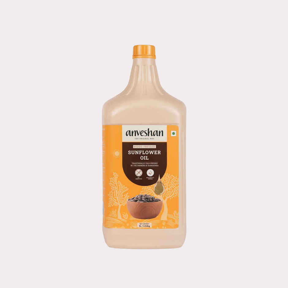 Anveshan Sunflower Wood Cold Pressed Oil Hdpe Can | Healthy Cooking Oil