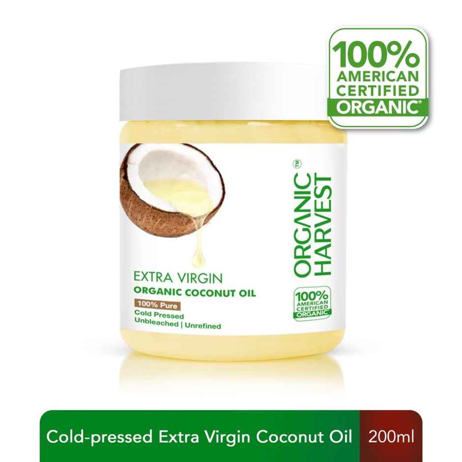 Organic Harvest Extra Virgin Organic Coconut Oil, 100% Pure For Hair, Cooking, Baby Massages & Skin