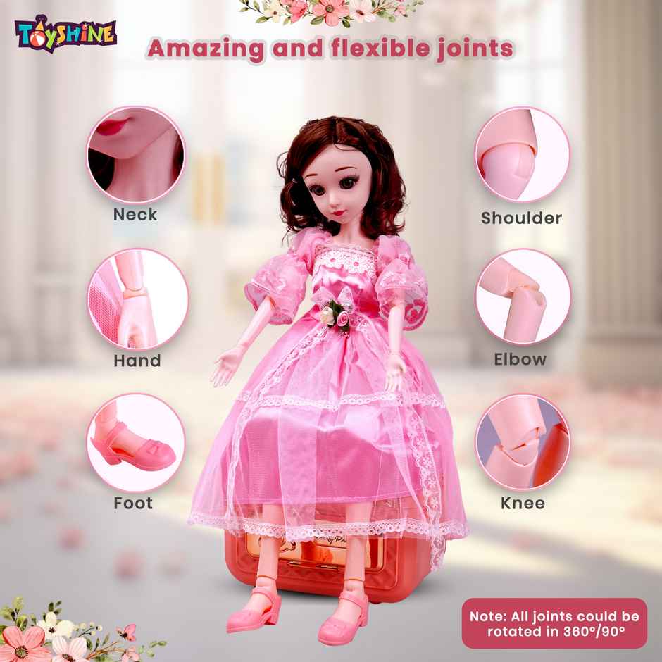 Toyshine 21 Inch Anne Fashion Doll With 3D Eyes | Folding Hands | Pink