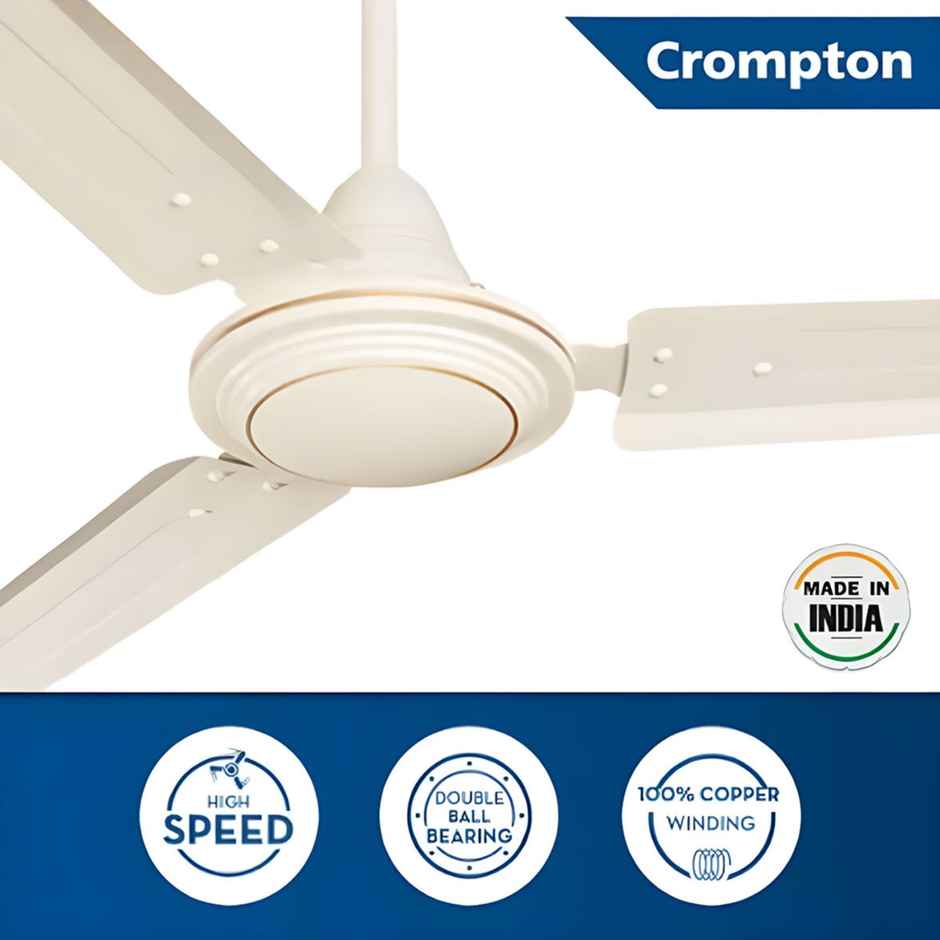 Crompton Surebreeze Hillbriz Ceiling Fan,1200mm /48 Inch, Star Rated, Energy Efficient, Ivory