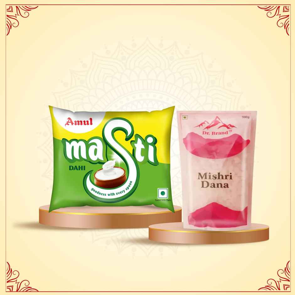 Amul Masti Dahi Pouch (390g) & Dr. Brand Mishri Dana (200g) Panchamrit Combo