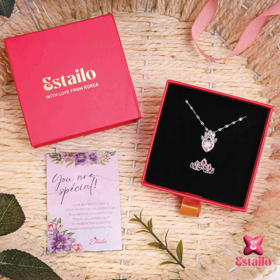 Estailo Fashion Quin Taj Rotal Glow Gift Hamper Women One Size Pink & Silver Combo | GH0000066