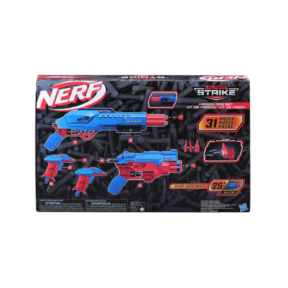 Nerf Alpha Strike Mission Ops Set | 4 Blasters | 25 Nerf Elite Darts | Toy Gun