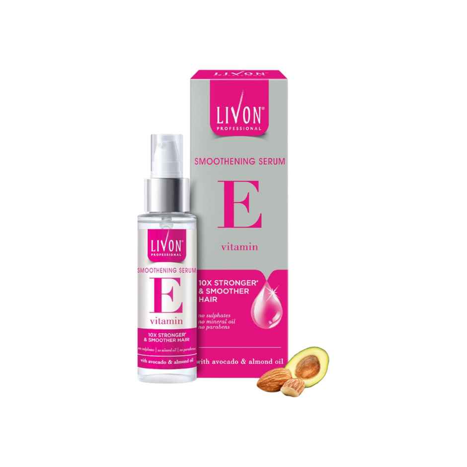 Livon Professional Smoothening Serum for Women & Men | With Vitamin E, Avocado & Almond Oil