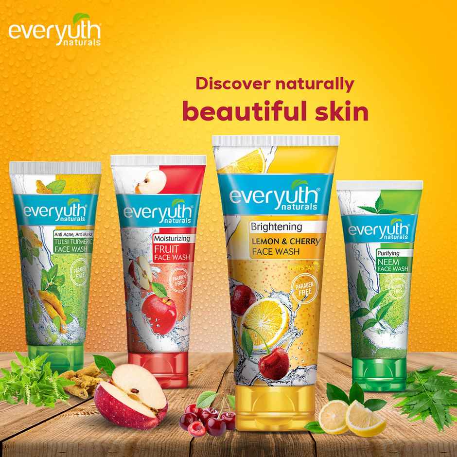 Everyuth Naturals Anti Acne, Anti Marks Tulsi Turmeric Face Wash(150gms) & Everyuth Naturals Brightening Lemon & Cheery Face Wash(150gms) Combo