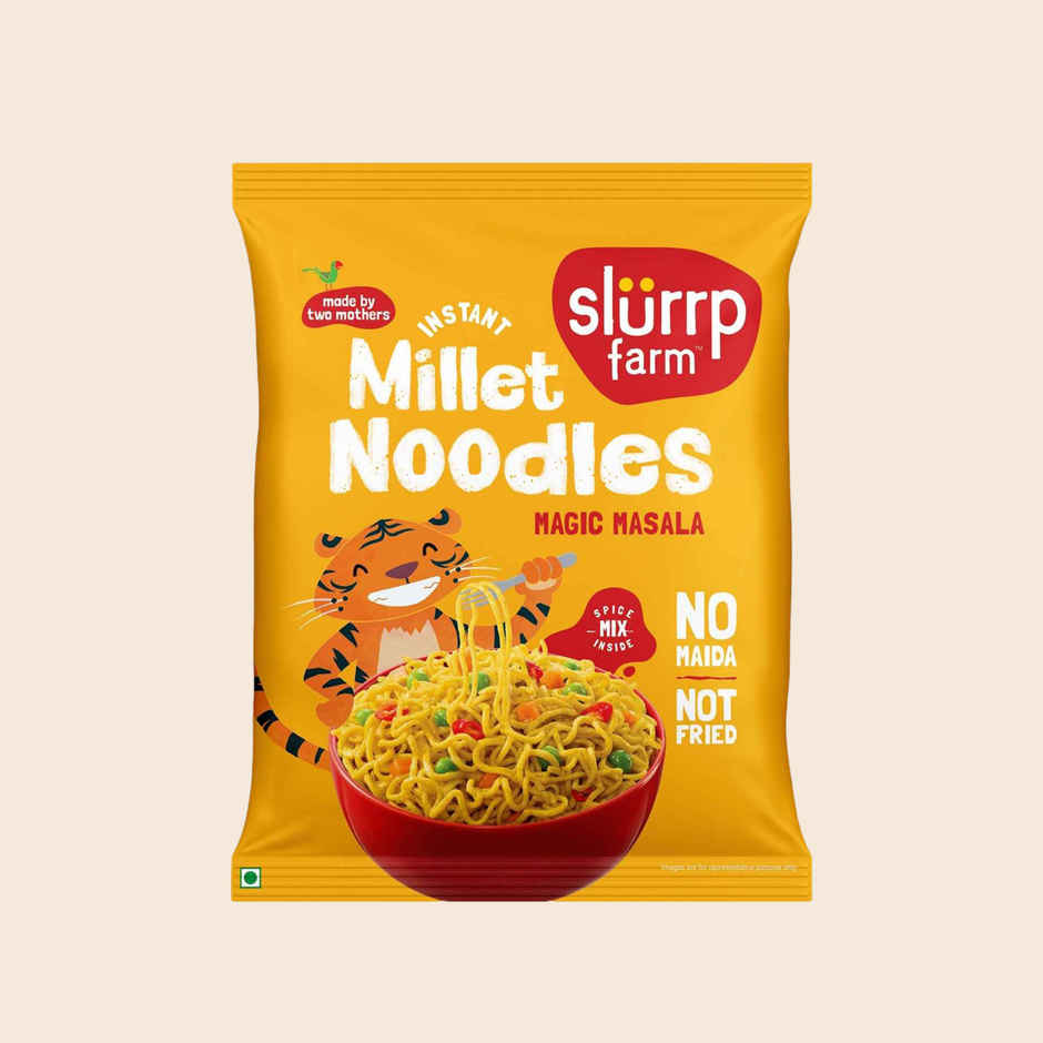 Slurrp Farm No Maida Instant Millet Noodles - Magic Masala Not Fried Millet Noodles | Pack Of 4