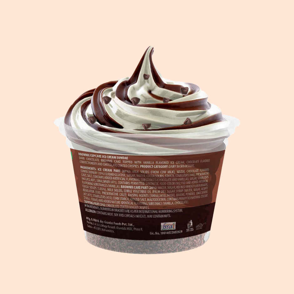 Baskin Robbins Brownie Cupcake Sundae Ice Cream Cup