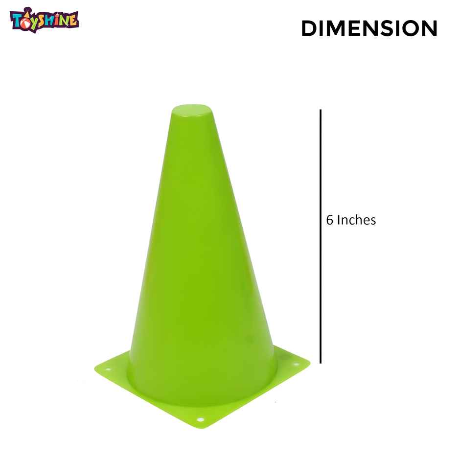 Toyshine 6 Inch Plastic Stacking Cones for Sports Training - Set of 6 | Multicolor