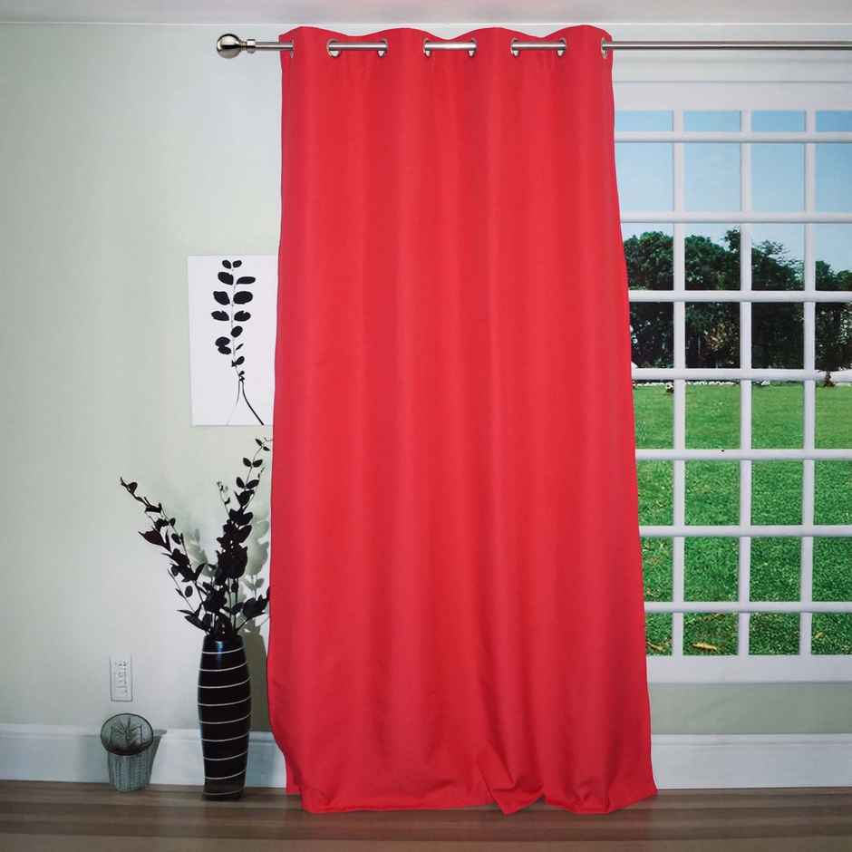 Lushomes Outdoor Curtain for Balcony - Red | 8 Metal Eyelets | 4.5 x 7.5 ft | 54 x 90 inch
