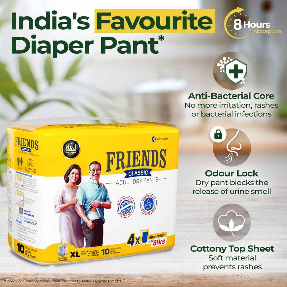 Friends Adult Diaper Pant | Classic Type | M | 25 - 48 inch Combo