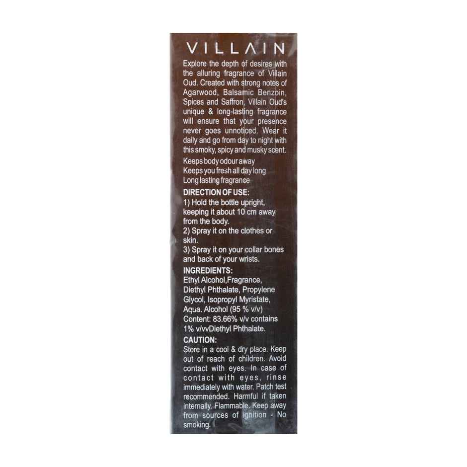 VILLAIN Oud Perfume for Men | Spicy Oud & Sandalwood EDP | Long Lasting