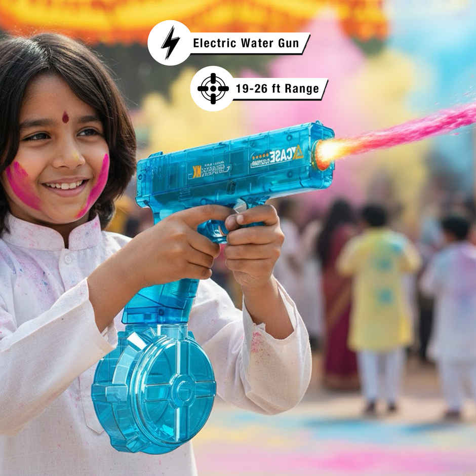Rechargeable Automatic Water Gun | Holi Special | 330 ml | LED Blue | Toyshine
