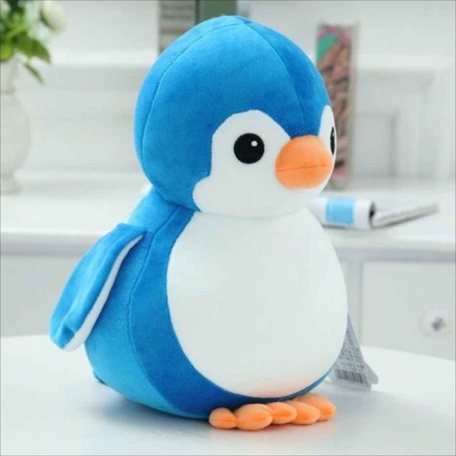 Babique Penguin Teddy Bear Plush Soft Toy Cute Kids Birthday Animal Baby Boys/Girls 28 cm, Blue