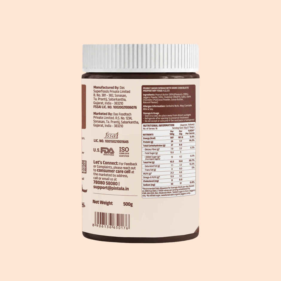 Pintola Dark Chocolate Crunchy Peanut Butter
