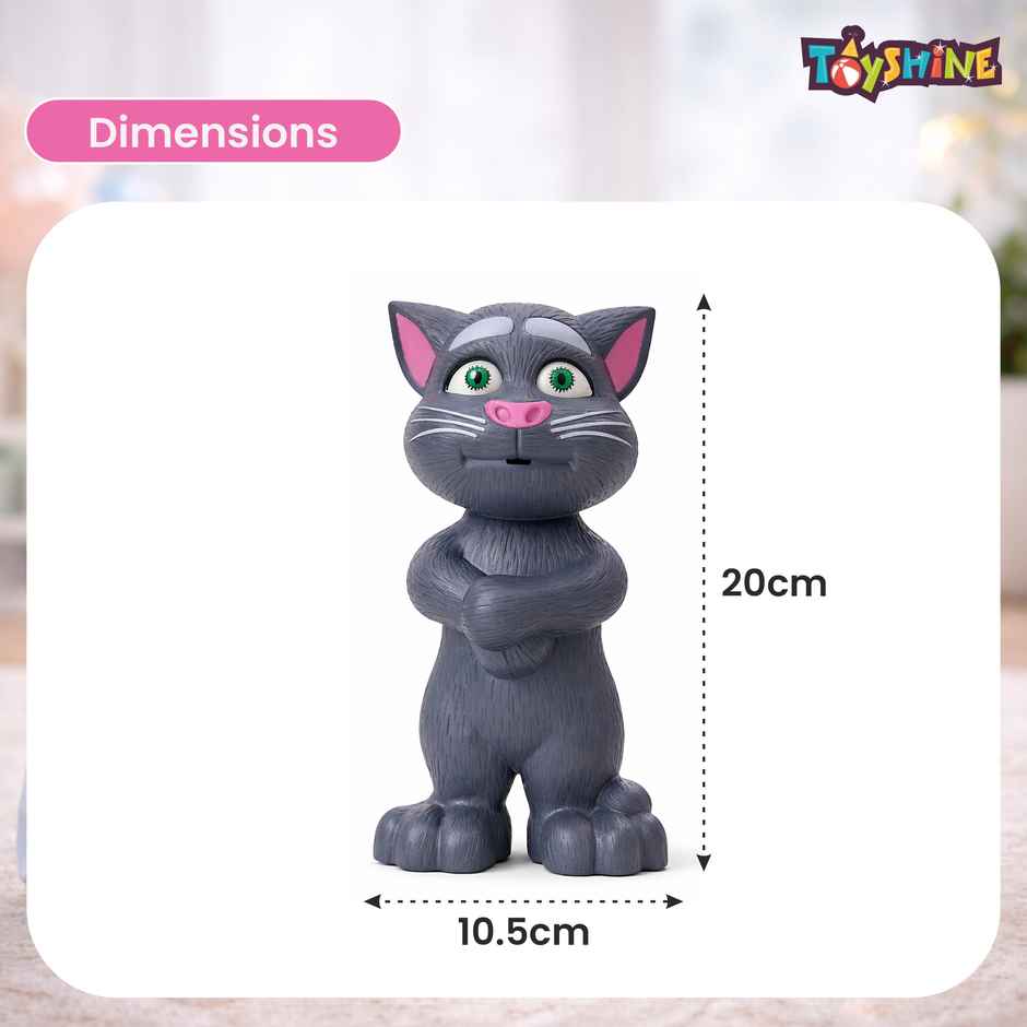 Toyshine Mimicing Repeat What You Say Talking Cat For Kids Birthday (2-5 Year Old) - Grey