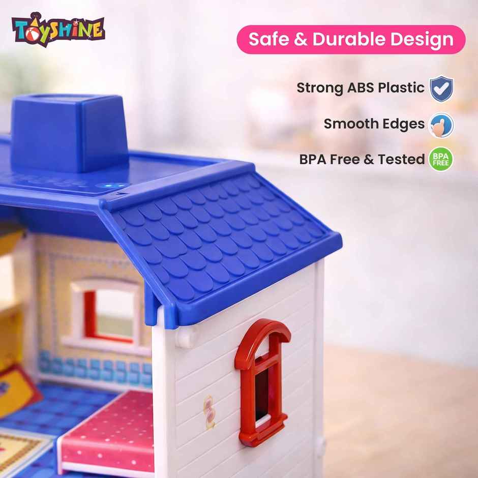 Toyshine Marry'S Home Sweet Dream Diy Doll House With 2 Compartment And Furniture Accessories