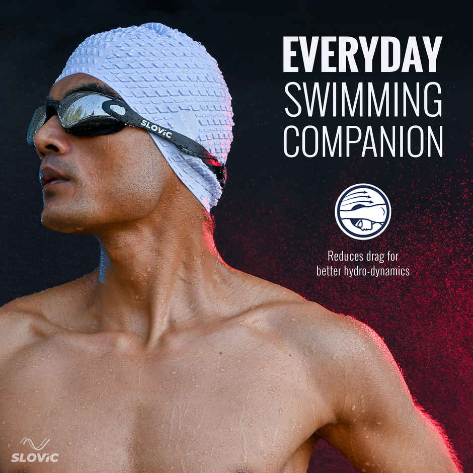 Slovic Adult Swimming Cap - Cap Comfortable Waterproof Stretch Fit | Blue