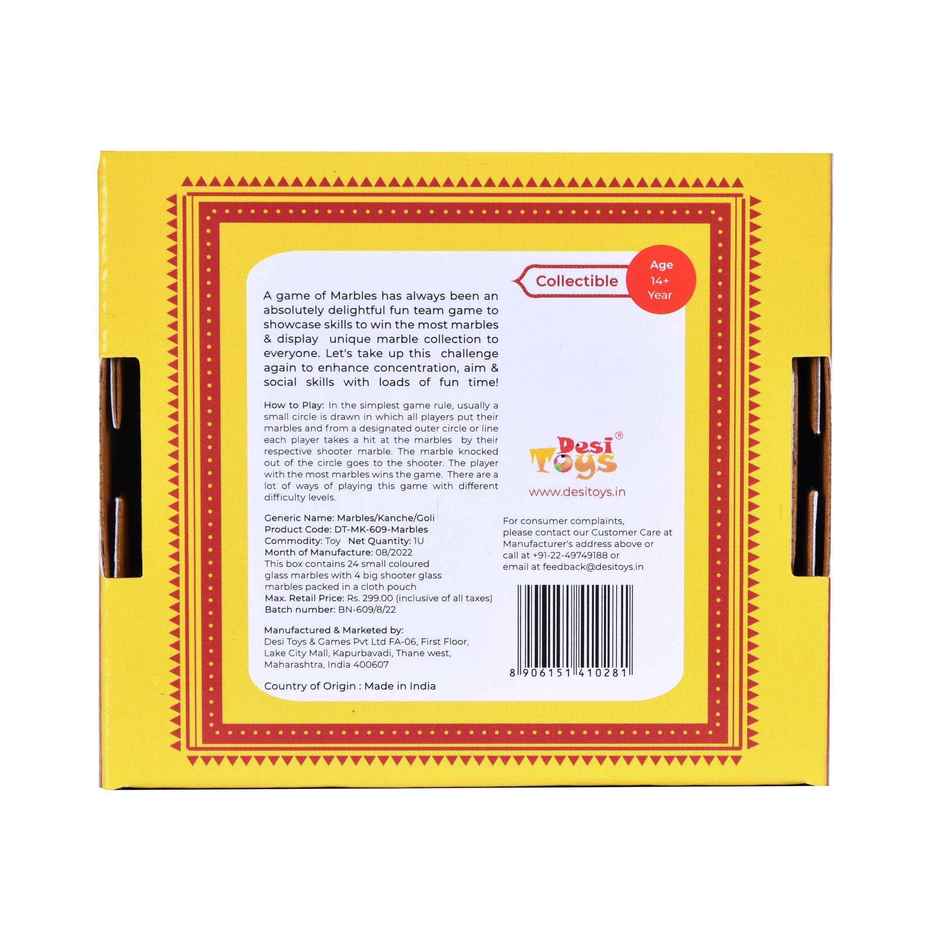 Desi Toys Marble Game Set - Traditional Goli/Kanche Game for Kids