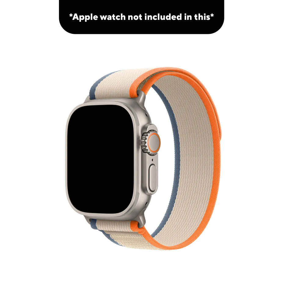 DailyObjects (38/40/41/Series10 42mm) Orange-Beige Pull Tab Nylon Weave WatchBand