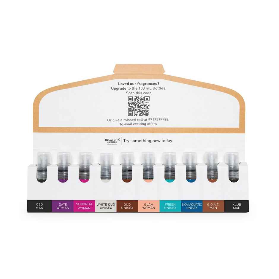 Bella Vita Luxury Unisex Trial Perfumes Pack For Men And Women