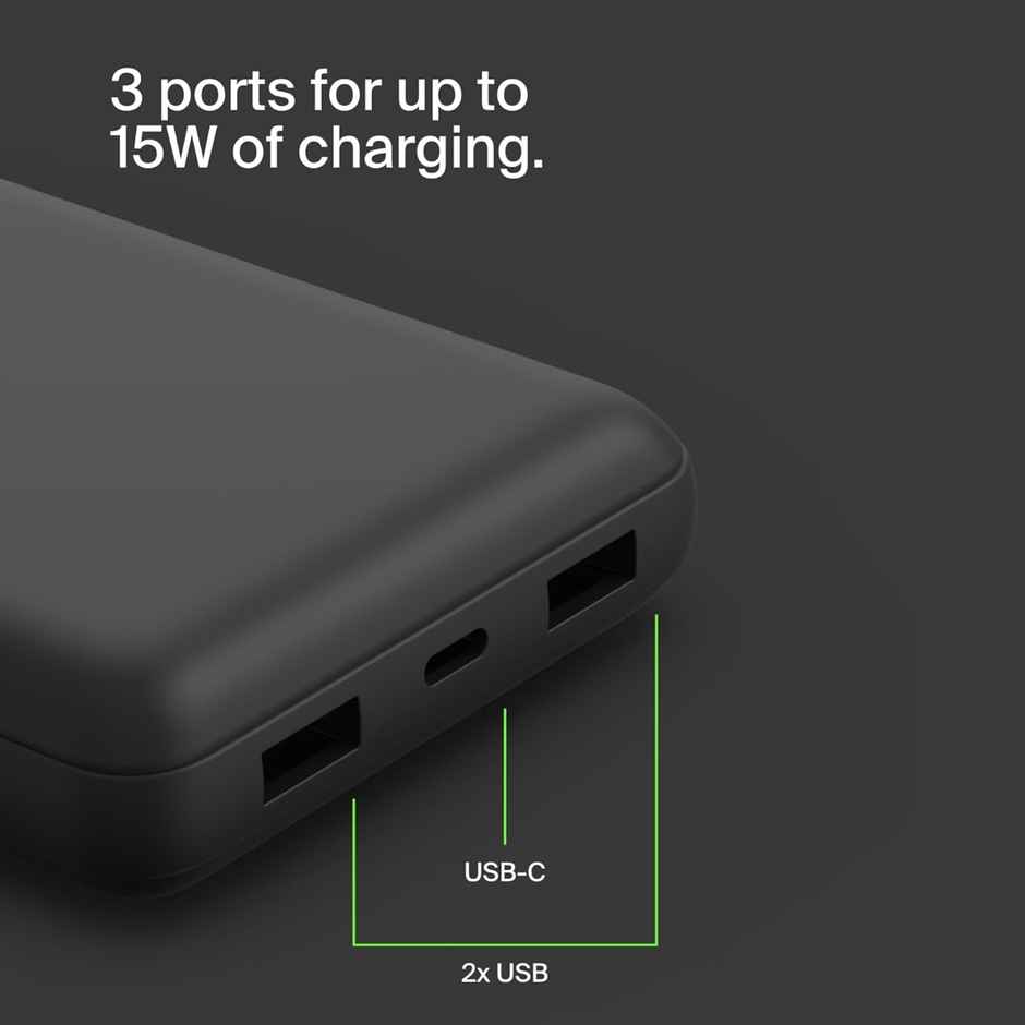 Belkin 15W Type-C Power Bank | 20000 mAh | Black