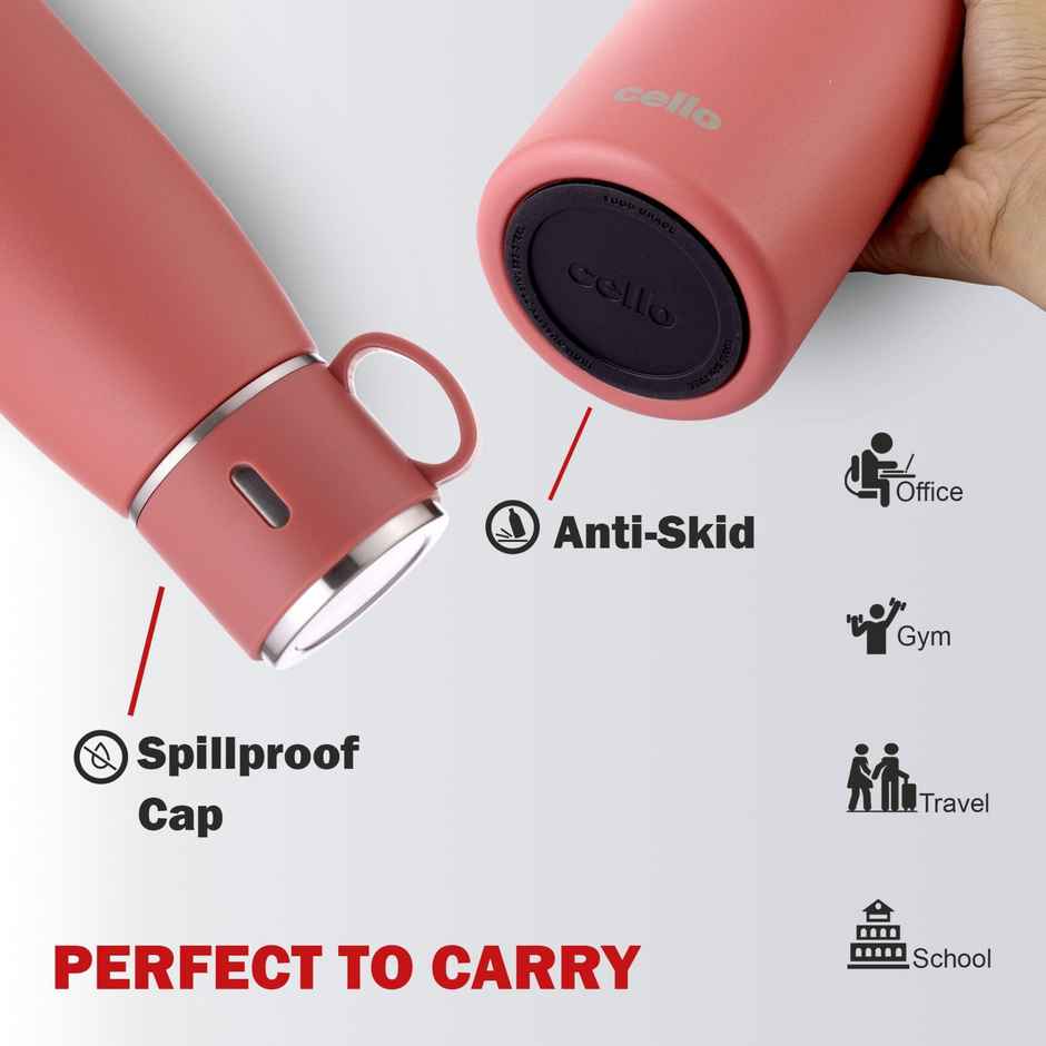 Cello Duro Cup Style Thermosteel Flask | 1 L | Assorted