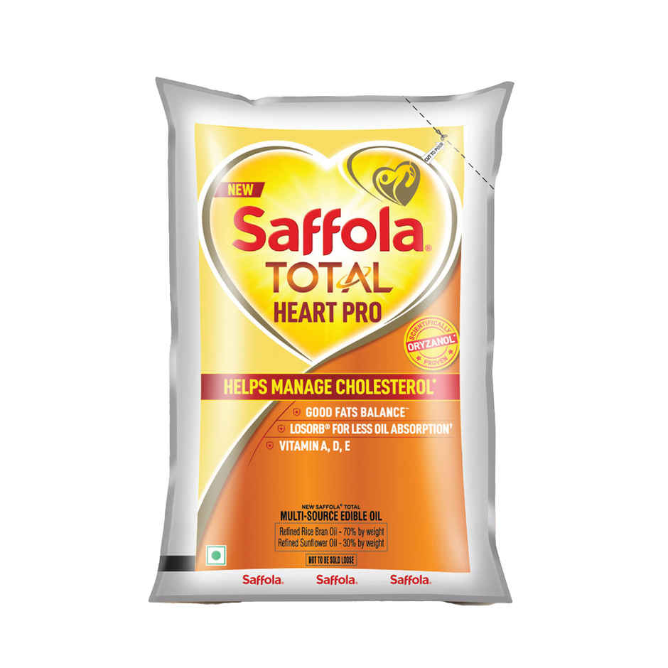 Saffola Total Refined Rice bran & Sunflower oil | Helps Manage Cholesterol | Heart Pro Combo