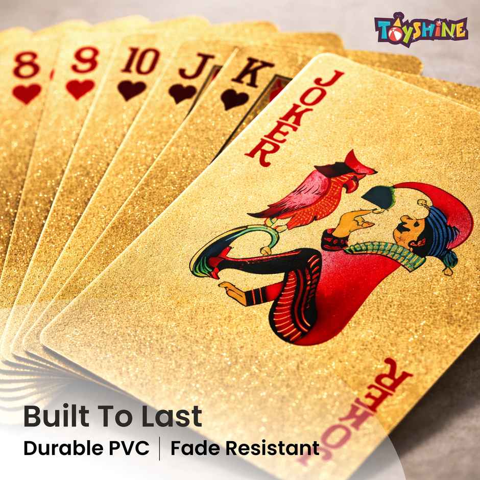Toyshine Gold Plated Poker Playing Cards | Classic PVC Deck for Adults