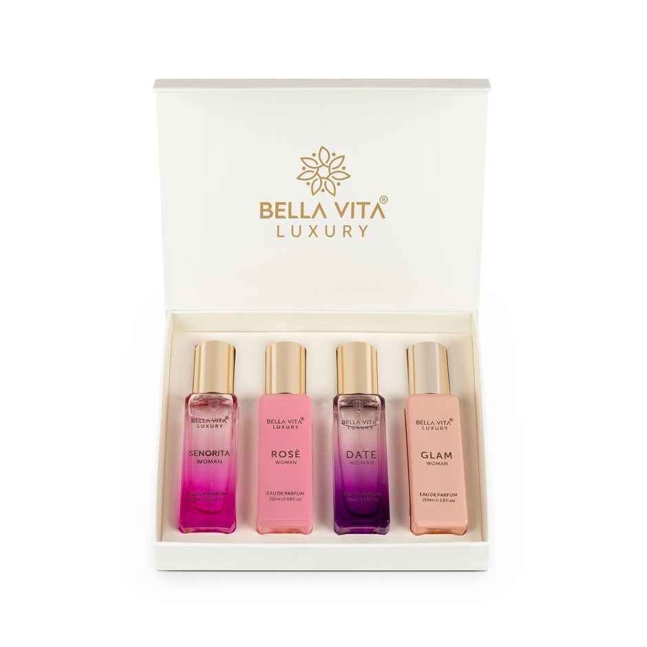 Bella Vita Organic Luxury Perfumes Gift Set For Women (80ml) & Ferrero Rocher Moments Pack (92g) Combo