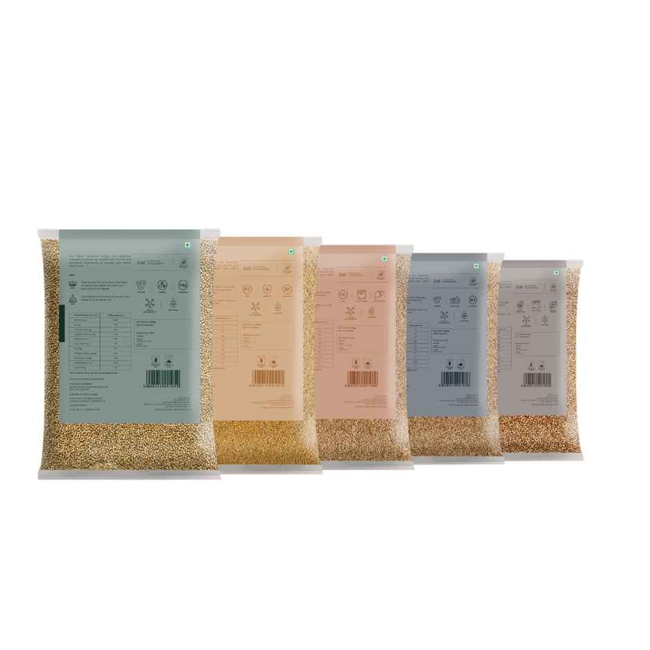 The Millet Company Combo Pack Of 5 | Foxtail Kodo Barnyard Browntop And Little Millet