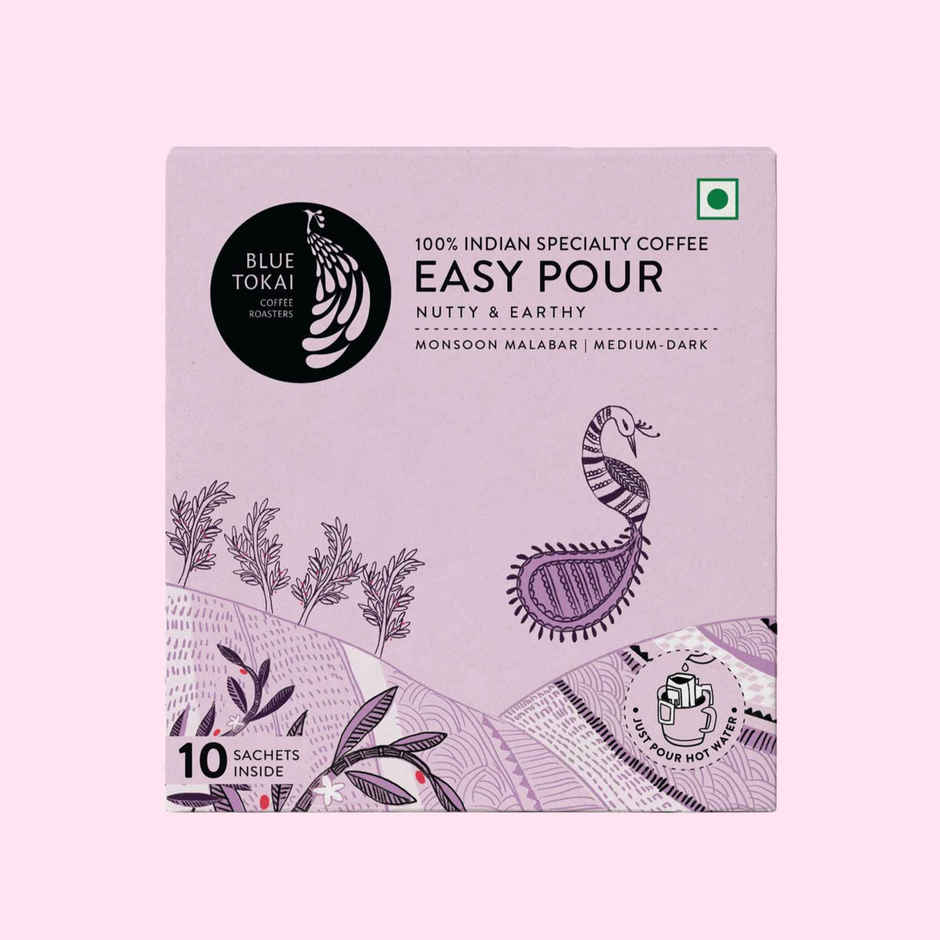 Blue Tokai Monsoon Malabar Easy Pour Dark Roast Hot Brew Coffee Bags